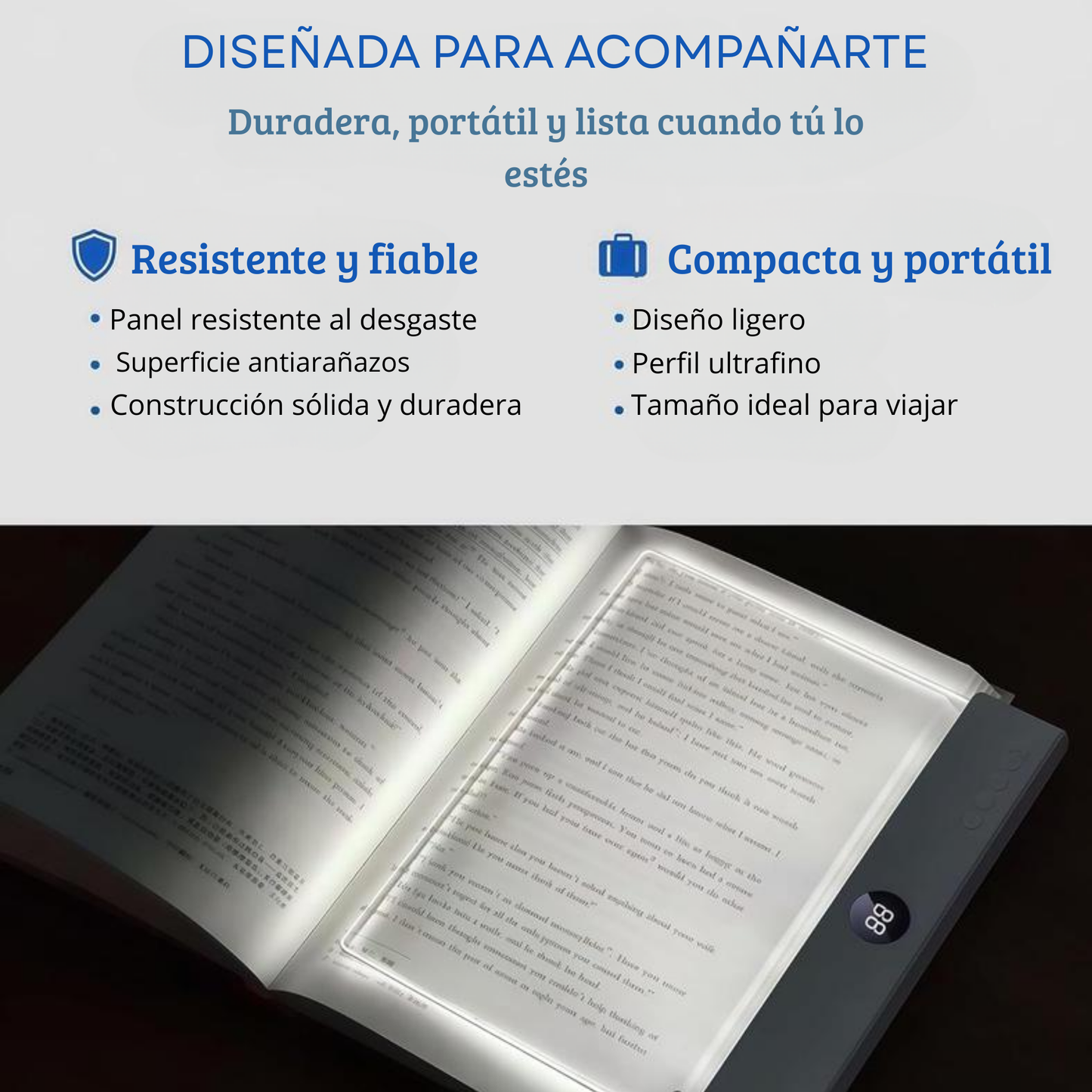 Luz LED inteligente para libros de lectura